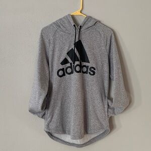 Adidas Heather Gray Pullover with Black Emblem